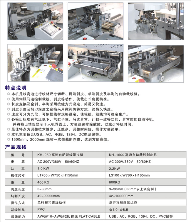 KH-950、1500高速自動(dòng)裁線剝